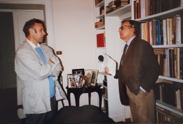  Prieš interviu su LR ambasadoriumi prie Šventojo Sosto K. Lozoraičiu, 1992 m.