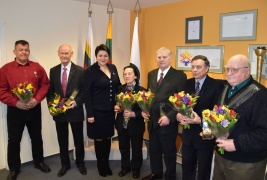 Iš kairės: B.Viluckis, K.Budrys, D.Gudzinevičiūtė, E.V.Kubilienė, P.V. Grigonis, A.Gabrilavičius, V.Mundrys. LTOK nuotrauka   